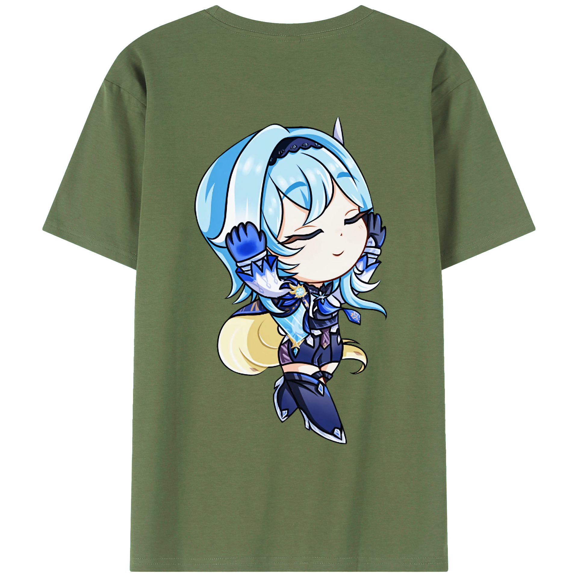 げんし神 优菈 ゆうら genshin Yūra 綿100％ メンズ半袖Tシャツ（バックプリント） 通気性